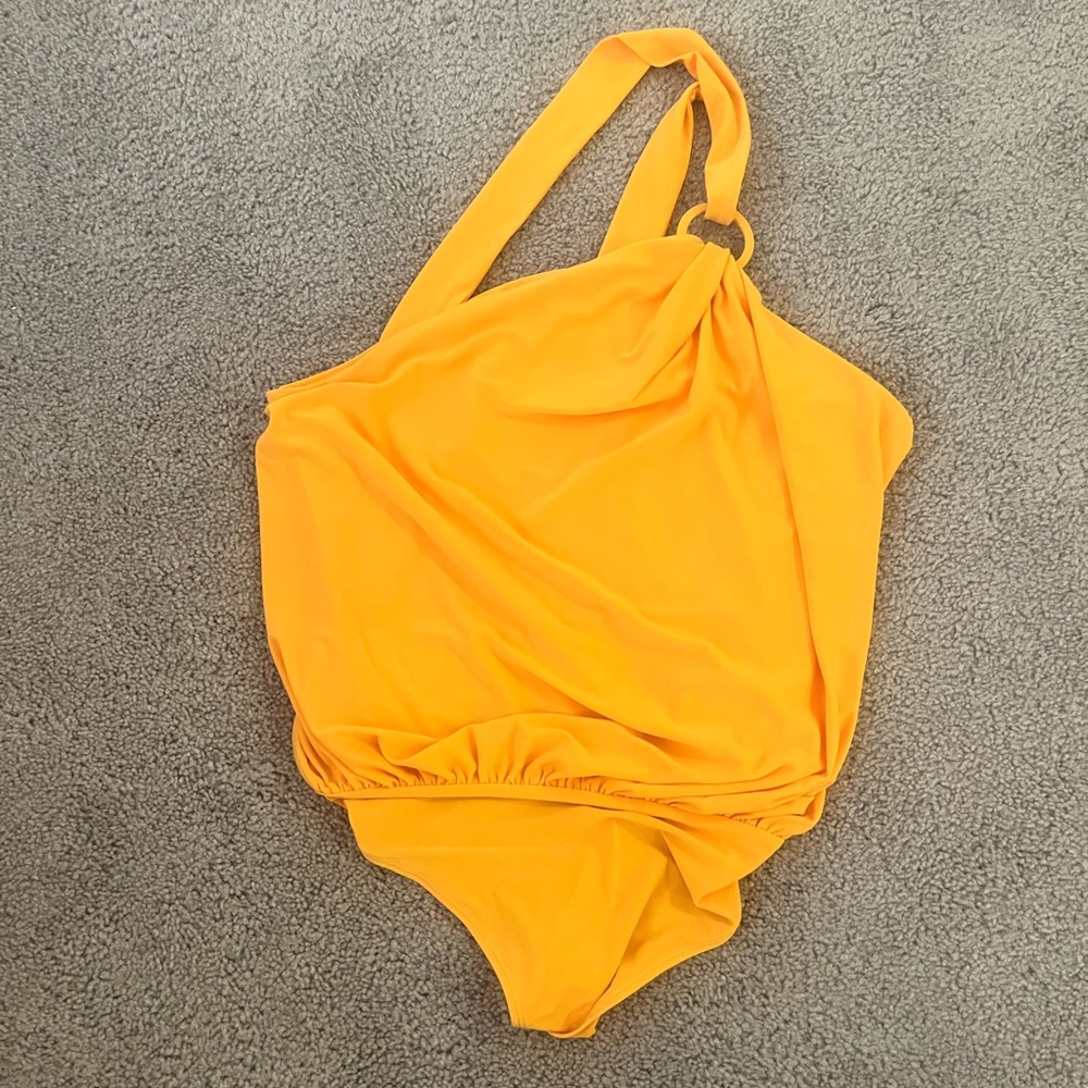 Vibrant Orange One-Shoulder Bodysuit